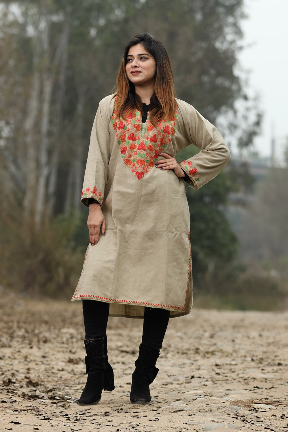 Buy Meesan Women's Beautiful Cotton Long Kurti | Designer Women's Kurta |  Casual & Office Wear | Stylish Collection for Girls & Womens (Grey-XL) at  Amazon.in