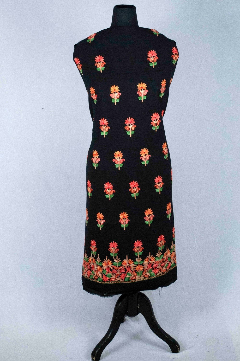Black Aari Work Salwar Kameez With Zari Neckline Embroidery