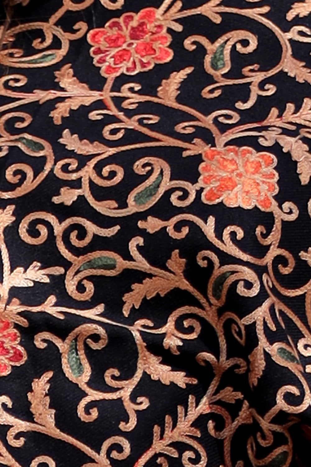 Black Color Aari Work Embroidered Shawl Enriched