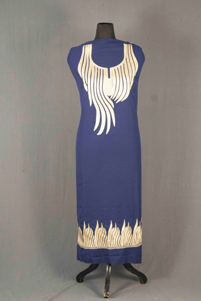 Blue Colour Kashmiri Tilla Aari Work Salwar Kameez
