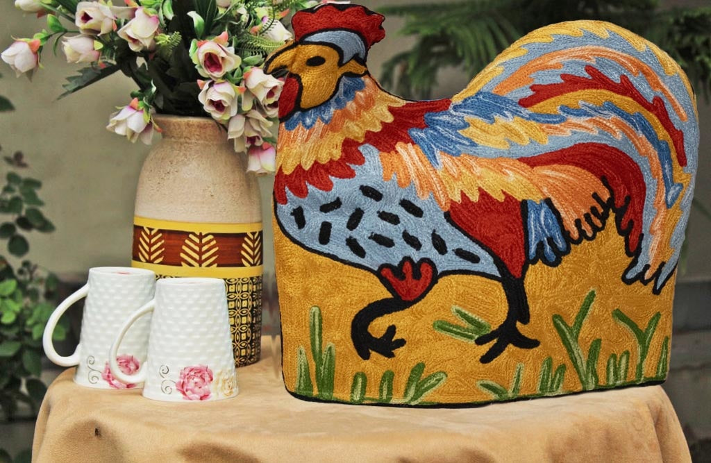 Chicken Style Kashmiri Hand Embroidered Tea Cosy 12