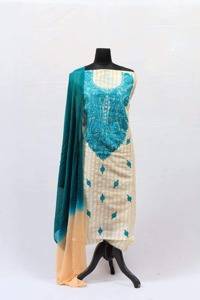 Designer Beige Colour Salwar kameez With Amazing Contrast