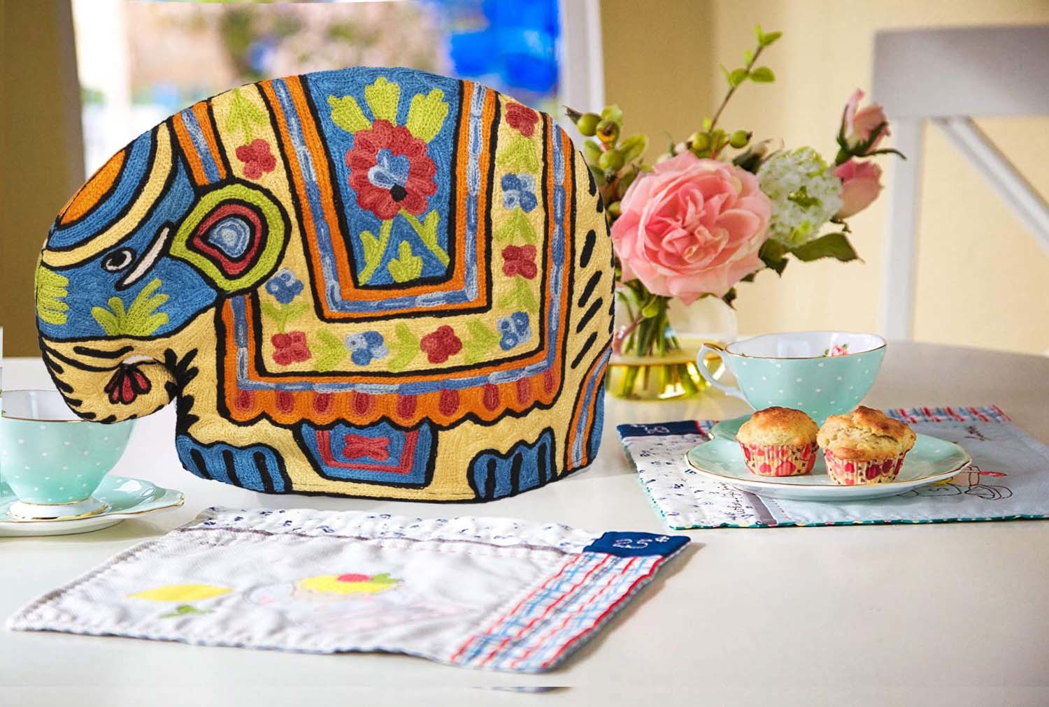 Elephant Style Kashmiri Hand Embroidered Tea Cosy 12’’
