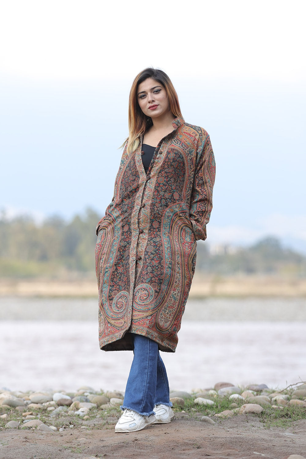 EXTRAORDINARY MULTICOLOURED BLACK Kani Jacket Along With New