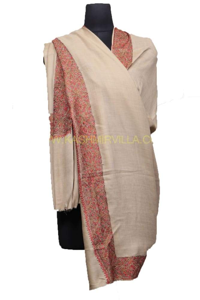 Fawn Colour Base With Attractive Sozni Embroidery On Border