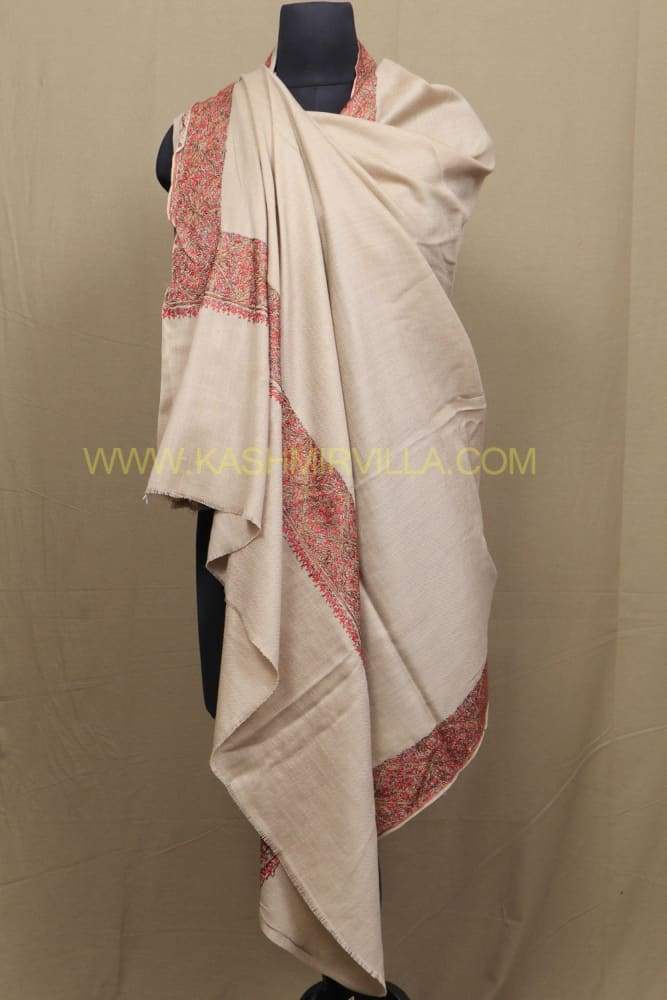 Fawn Colour Base With Attractive Sozni Embroidery On Border