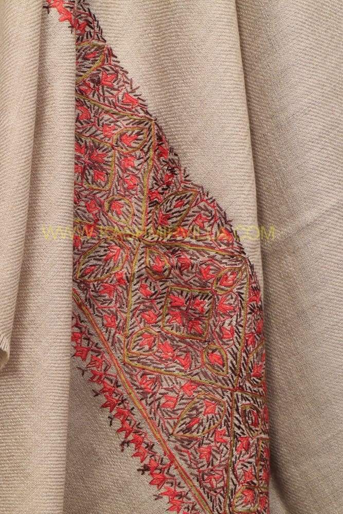 Fawn Colour Base With Attractive Sozni Embroidery On Border
