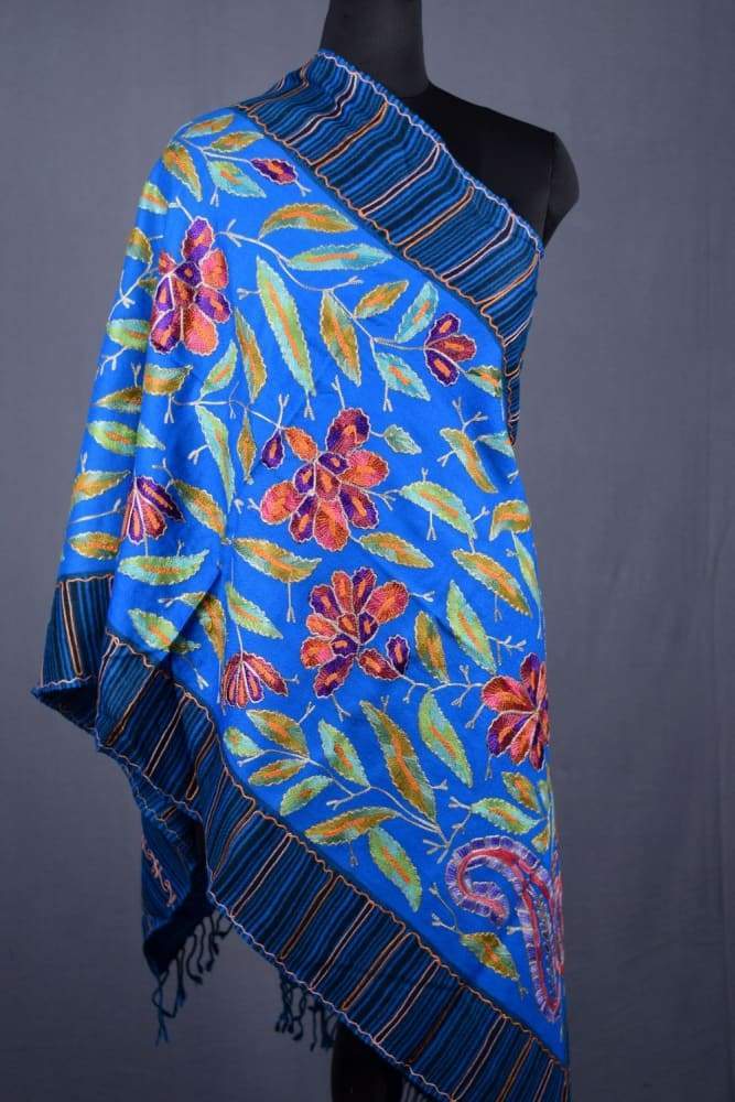 Firozi Blue Colour New Look With High Quality Pashmina