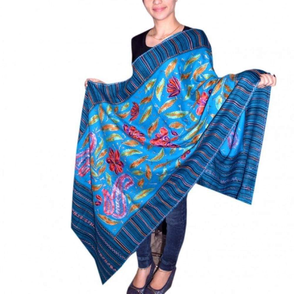 Firozi Blue Colour New Look With High Quality Pashmina