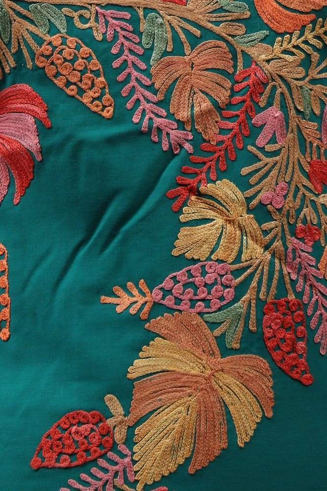 Green Colour Aari Work Embroidered Kurti With New Designer