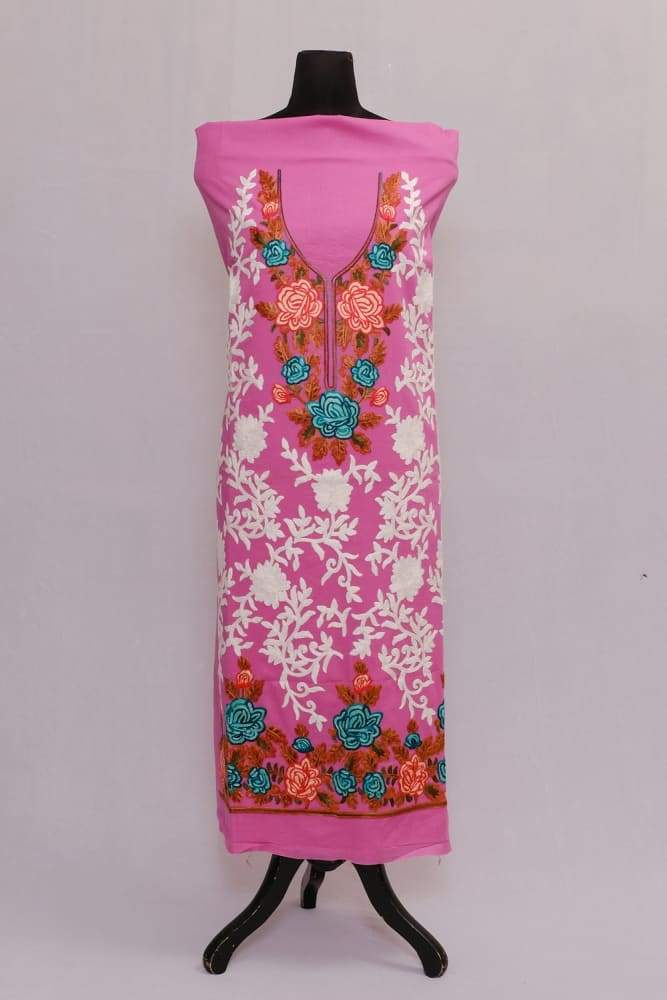 Kashmiri Aari Work Salwar kameez With Embriodery on Orchid