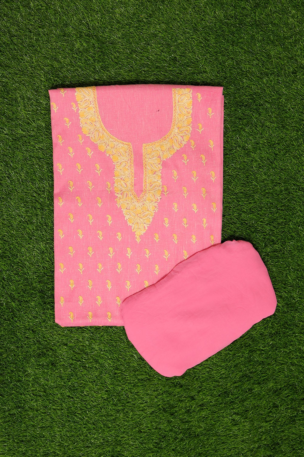 Kind Pink Colour Cotton Suit With Beautiful Kashmiri