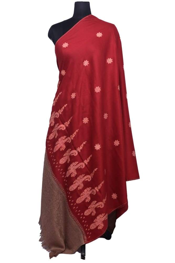 Maroon And Beige Colour Base With Attractive Sozni