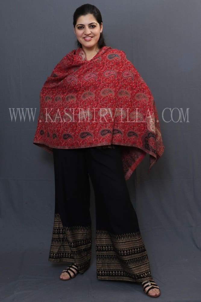 Maroon Colour Shawl With Beautiful Allover Kani Jaal