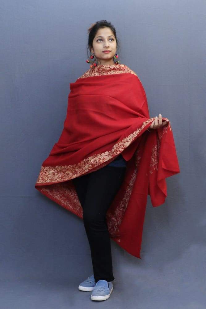 Maroon Colour Wrap With Fawn Aari Embroidery Looks
