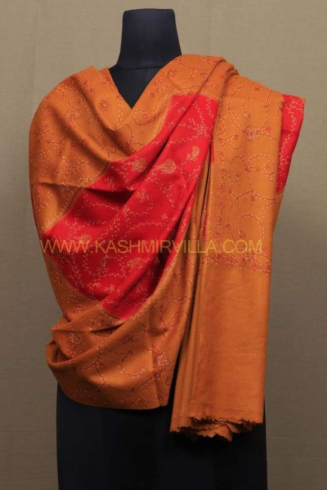 Mustard And Red Colour Double Shaded Concept Of This Sozni