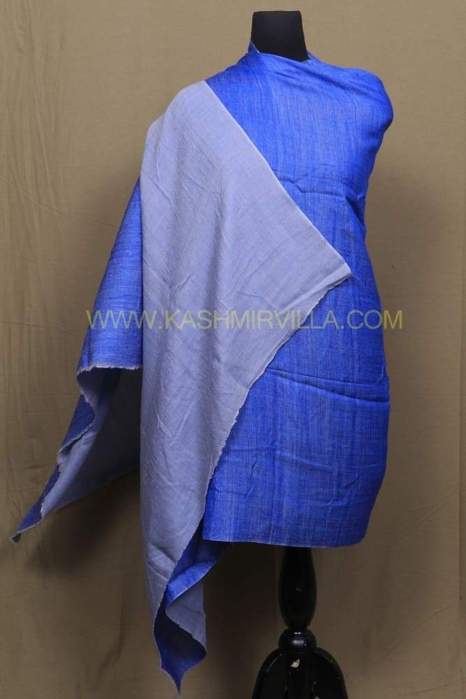 Royalblue And Gray Colour Reversible Pashmina Shawl.