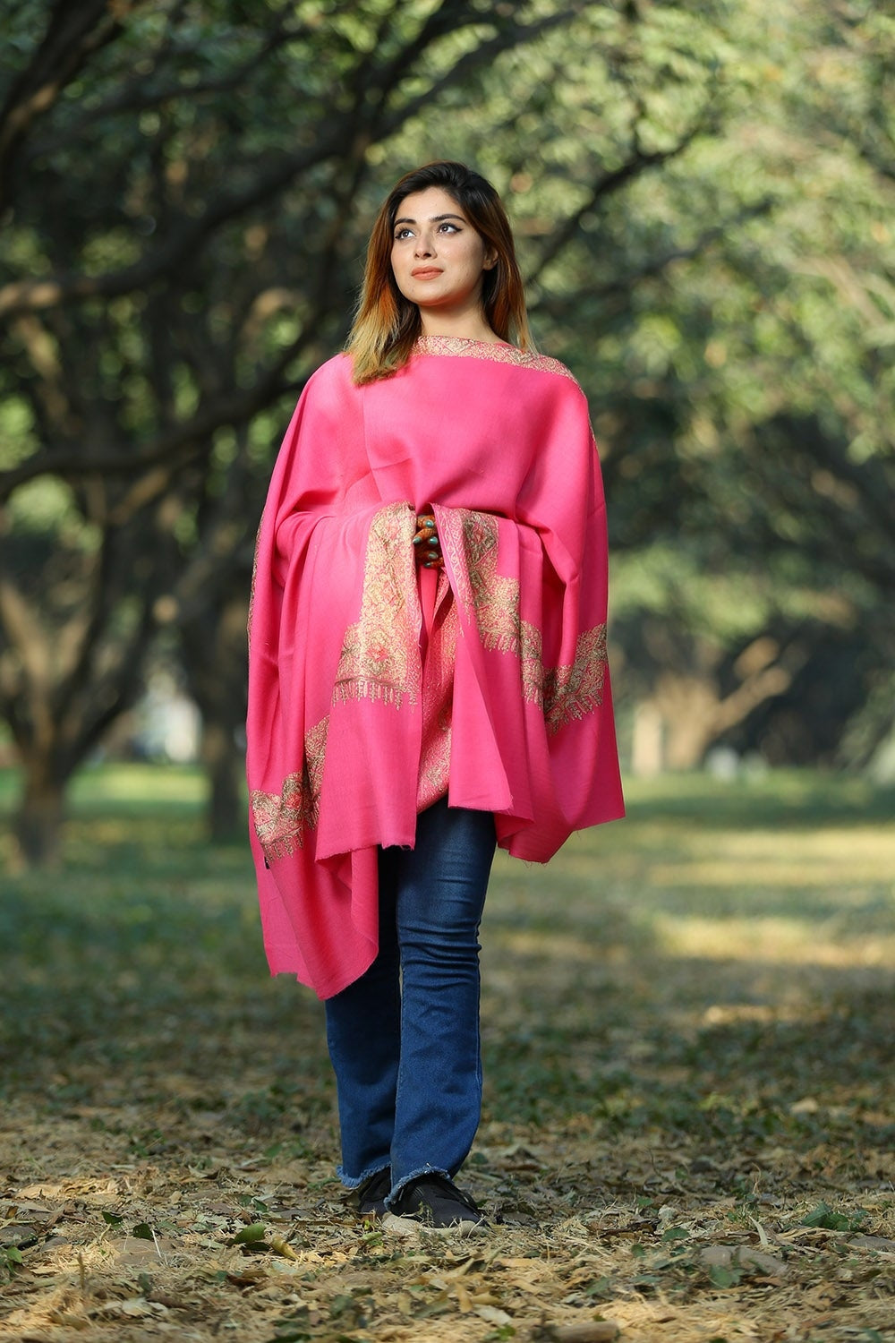 SALMON PINK COLOUR LUXURY PASHMINA SHAWL DEFINES FEMINISM