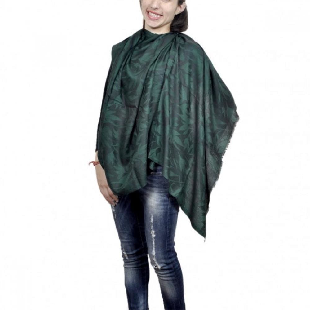 Superior And Stylish Green Colour Designer Silky Wrap