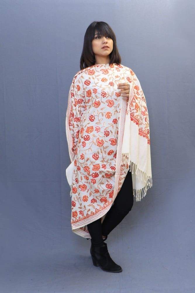 Off White Colour Shawl With Amazing All Over Jaal