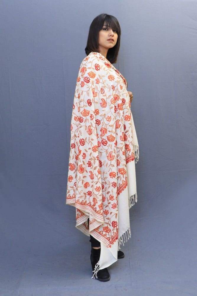 Off White Colour Shawl With Amazing All Over Jaal Is A