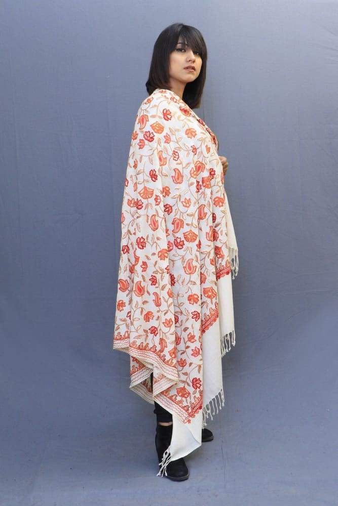 Off White Colour Shawl With Amazing All Over Jaal