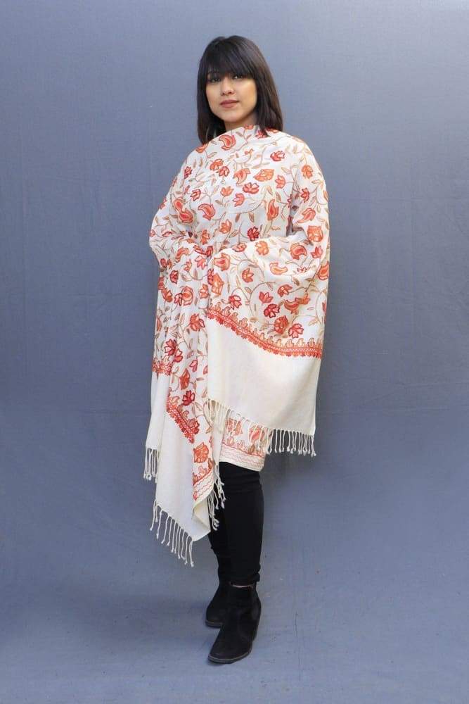 Off White Colour Shawl With Amazing All Over Jaal
